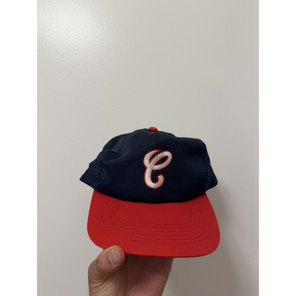 VINTAGE Chicago White Sox Hat Cap Snap Back Blue Baseball Trucker Mesh Mens 80s